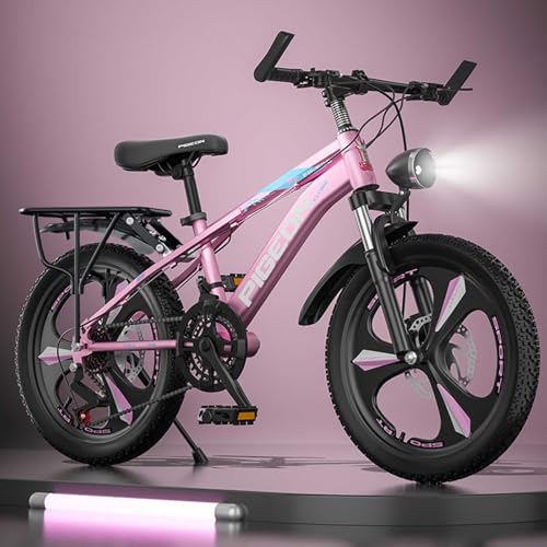 Mountainbike 24 Zoll 21 Gang Integrierte Rad Stoßdämpfung Doppelscheibenbremse Gepäckträger Jungen und Mädchen Teenager A,20 inches von ZHMQQDL