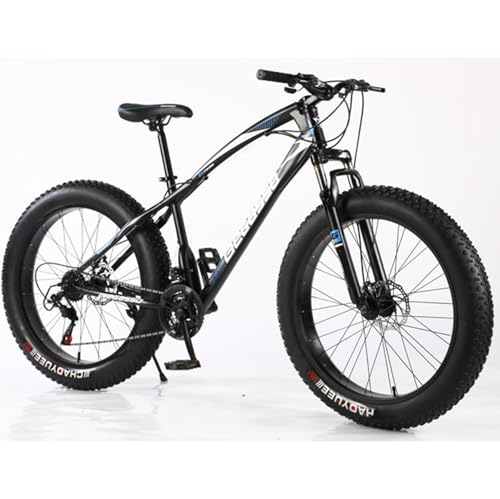 Mountainbike 26 Zoll 30 Gang Rahmen aus Kohlenstoffstahl Doppelscheibenbremse 4.0 Dickes Rad Snowbike Strandfahrrad Männer und Frauen Outdoor Strandauto D,26 inch 30 speeds von ZHMQQDL