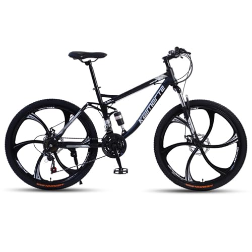 Mountainbike Carbon Stahl 24-Zoll 30-Gang 6-Rad Cross Country Jugend Erwachsene Licht Fahrrad D,26-inch 27-Speed von ZHMQQDL