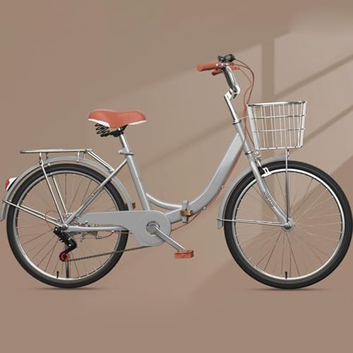 Stadtfahrrad Klapprad 24/26 Zoll Variable Geschwindigkeit Fahrrad Kohlenstoffstahl Pendlerfahrrad Doppel V Bremse Retro Mode Leicht D,24 inches von ZHMQQDL