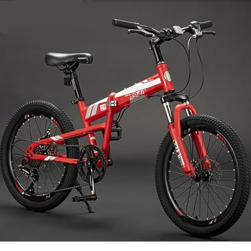 ZHMQQDL 22 Zoll Klapprad Mit Variabler Geschwindigkeit Mountainbike Doppelschulterige Stoßdämpfende Vordergabel Scheibenbremsen Vorne und Hinten Geeignet für Höhen Zwischen 115-168 cm A,18 inches von ZHMQQDL