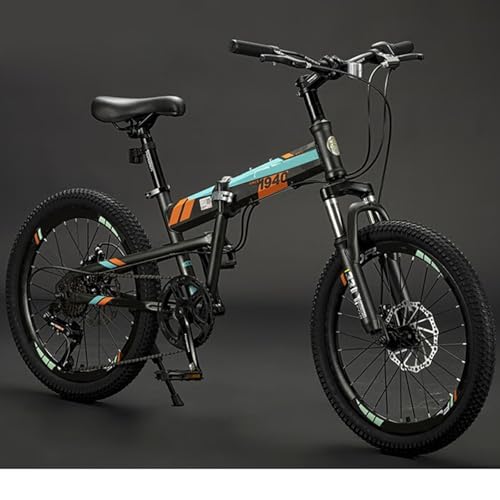 ZHMQQDL 22 Zoll Klapprad Mit Variabler Geschwindigkeit Mountainbike Doppelschulterige Stoßdämpfende Vordergabel Scheibenbremsen Vorne und Hinten Geeignet für Höhen Zwischen 115-168 cm C,18 inches von ZHMQQDL