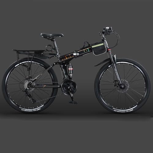 Zusammenklappbares Mountainbike 27,5 Zoll 30-Gang-Zweiwege-Stoßdämpfung Positionierung Finger-Shift-Speichenrad Herren- und Damenjugendlicht Gelände I,24inches 24speed von ZHMQQDL