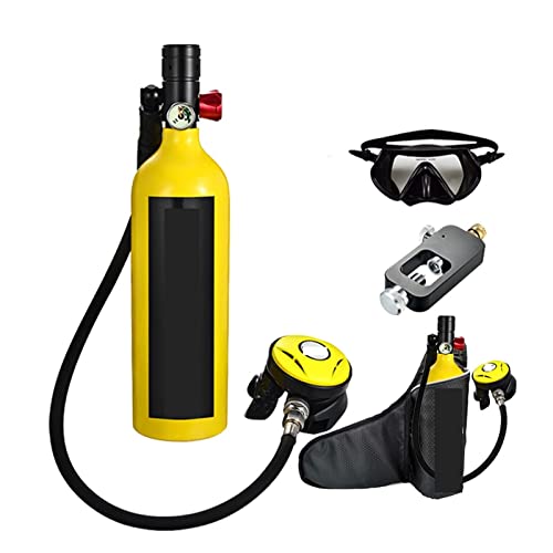ZHNRJW Tauchflasche, Tauchflasche, Schwimmzubehör, Tauch-Atemschutzmaske, Tauch-Sauerstoffflasche, sanfteres Atmen (Farbe: Gelb, Paket B, Größe: X-Large) von ZHNRJW
