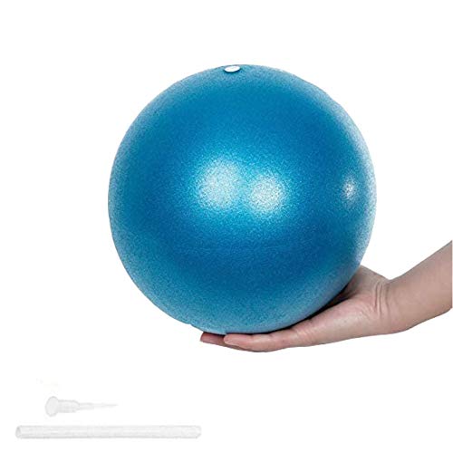 Pilates Ball,25cm Yoga Ball,PVC Pilates Ball,Kleiner ÜbungsBall Smit Aufblasen Röhrchens,Gymnastikball,tärkung der Bauchmuskulatur und partielle Massage,für Yoga, Büro,Sitzball(Blau) von Bhuuno