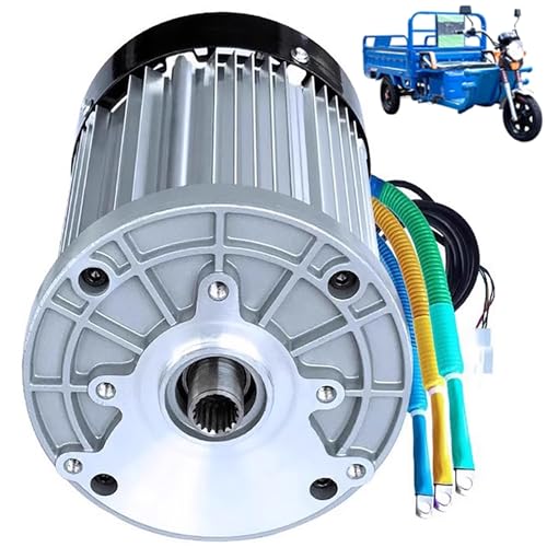 ZHOZHUT 1200W-3000W Elektrischer Dreiradmotor 60V / 72V Brushless DC Motor Für Elektrische Dreirad Mit 18-Zähniger Nockenwelle, Für Elektrische Dreiräder, Vierräder, Minivans,1200w72v,4600RPM von ZHOZHUT