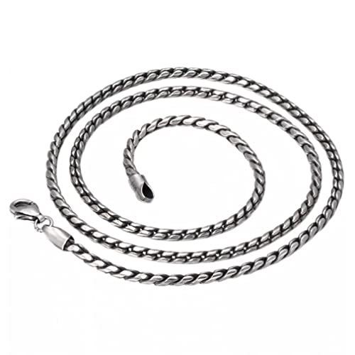 ZHUDJ Silber 2.5mm Kettenhalskette S925 Sterling Silberhalskette für Männer 45-75cm Silberschmuck von ZHUDJ