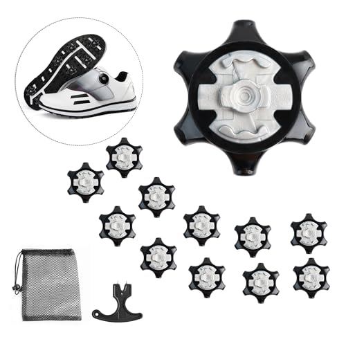 12 Ersatz Outdoor Golfschuh Spikes, Universal Anti-Rutsch Tragbare Golf Spikes mit Spike-Schlüssel Ersatz, Schwarz Weiche Spike Stollen, Golfschuh-Spikes Stinger to Provide Traktionsstabilität 12 Ersatz Outdoor Golfschuh Spikes, Universal Anti-Rutsch Tragbare Golf Spikes mit Spike-Schlüssel Ersatz, Schwarz Weiche Spike Stollen, Golfschuh-Spikes Stinger to Provide Traktionsstabilität von ZHXGO