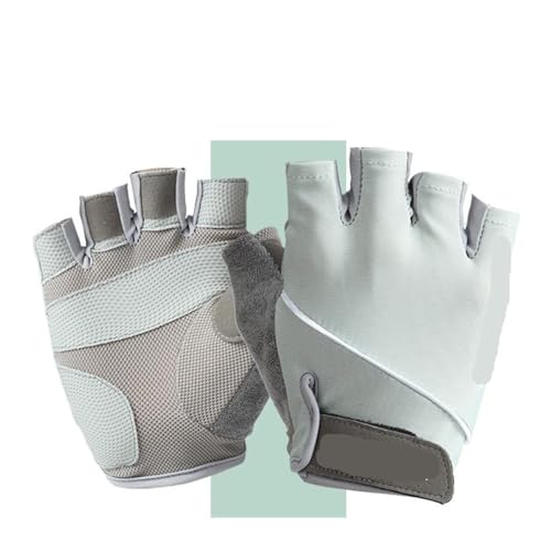 ZHYIHOUSA Fitness-Handschuhe, für Herren und Damen, Gewichtheben, Sport, Training, elastisch, Halbfinger, Fahrradzubehör (Cyan, M) von ZHYIHOUSA