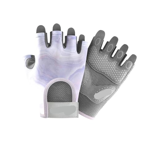 ZHYIHOUSA Fitnesshandschuhe für Damen, Bodybuilding, Yoga, rutschfeste Fitness-Handschuhe, Halbfinger-Handschuhe, Fahrradhandschuhe (lila, L) von ZHYIHOUSA