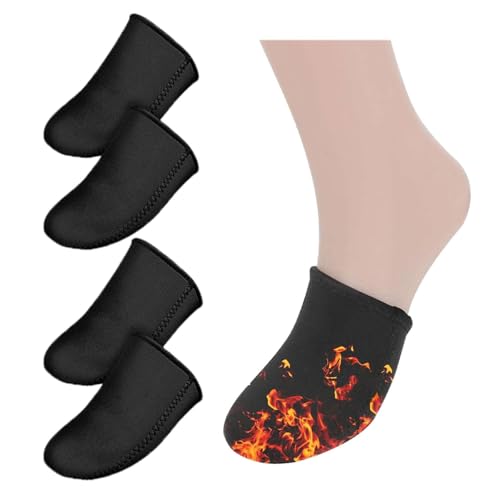 ZHYUAN 2 Paar Zehenwärmer,Neopren Zehenwärmer,Unisex Fußwärmer,Wiederverwendbar Neoprensocken,Tragbare Zehenwärmer,Wiederverwendbare Fußwärmer,Neopren-Thermal-Zehenwärmer für Radfahren,Laufen,Wandern von ZHYUAN