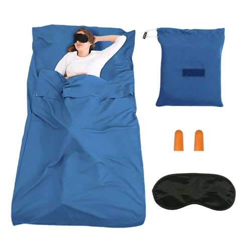 ZHYUAN Hüttenschlafsack,Ultra-Leichter Reise-Schlafsack,Ultraleicht Schlafsack Inlett,Mit Augenmaske und Ohrstöpseln,Dünner Komfort Reiseschlafsack,für Sommer,Rucksackreise,Hotels ud Hütte (blau) ZHYUAN Hüttenschlafsack,Ultra-Leichter Reise-Schlafsack,Ultraleicht Schlafsack Inlett,Mit Augenmaske und Ohrstöpseln,Dünner Komfort Reiseschlafsack,für Sommer,Rucksackreise,Hotels ud Hütte (blau) von ZHYUAN