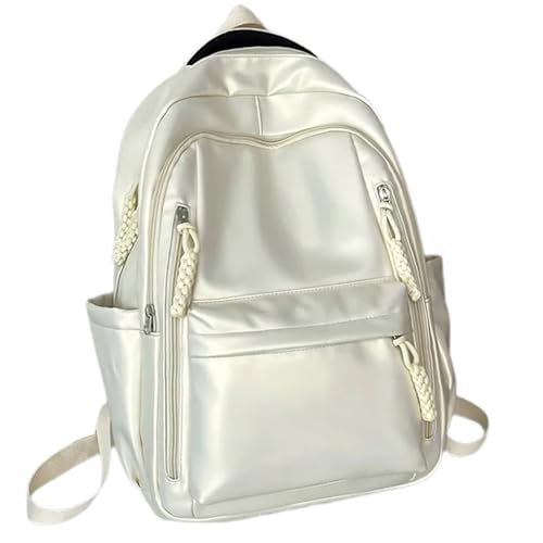 Trendiger Unisex Rucksack Aus Weichem PU Leder Für Den Täglichen Gebrauch Großer Stauraum College Büchertasche Praktischer Laptop Reise Tagesrucksack von ZIDDAR