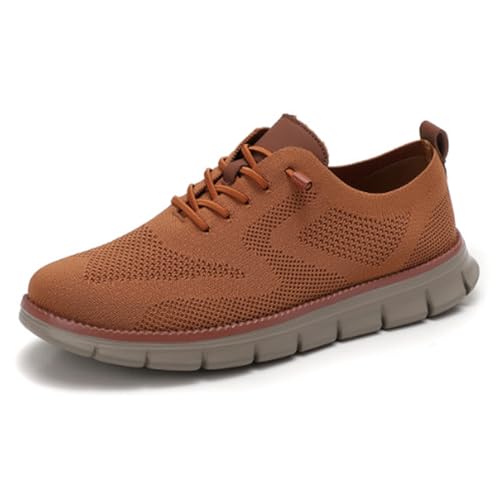 ZIHAOFC Freizeitschuhe für Herren, modische, leichte Laufschuhe aus Mesh für Business und Arbeit (Coffee Yellow,39#) von ZIHAOFC