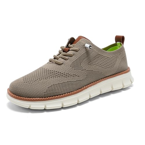 ZIHAOFC Freizeitschuhe für Herren, modische, leichte Laufschuhe aus Mesh für Business und Arbeit (Dark Khaki,46#) von ZIHAOFC