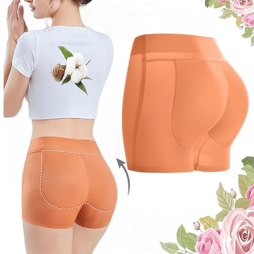 ZIHAOFC Latex-Unterwäsche mit künstlichem Gesäß und eckigem Winkel, gepolsterte Shapewear mit Hüftlifting und Po-Polstern (Orange,M-0.8) von ZIHAOFC