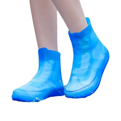 ZIHAOFC wasserdichte Schuhüberzüge aus Silikon, rutschfeste Schuhüberzüge, rutschfeste Überschuhe für den Außenbereich, Galoschenschutz (Blue,2XL-43/45) von ZIHAOFC