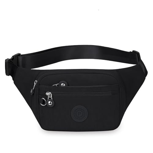 Hüfttasche, Wasserdicht Hüfttasche für Herren und Damen, Handytasche Sport Geldgürtel Wandern (Color : Black, Size : One Size) von ZILUXI