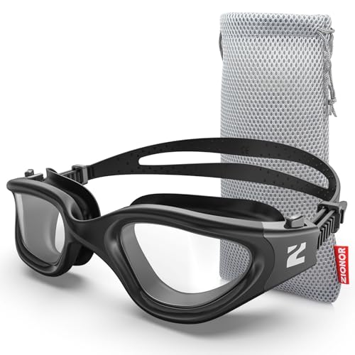 ZIONOR Optische Schwimmbrille, G1 Auslaufsicher (Ganz schwarz -300) von ZIONOR