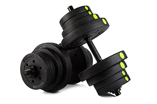 ZIPRO Bitum-Hantelset 2x10 kg – 12 Gewichtsscheiben, Verstellbare Hanteln für Krafttraining, Rutschfeste Griffe, Robuste Materialien, Ideal für das Training zu Hause ZIPRO Bitum-Hantelset 2x10 kg – 12 Gewichtsscheiben, Verstellbare Hanteln für Krafttraining, Rutschfeste Griffe, Robuste Materialien, Ideal für das Training zu Hause von ZIPRO