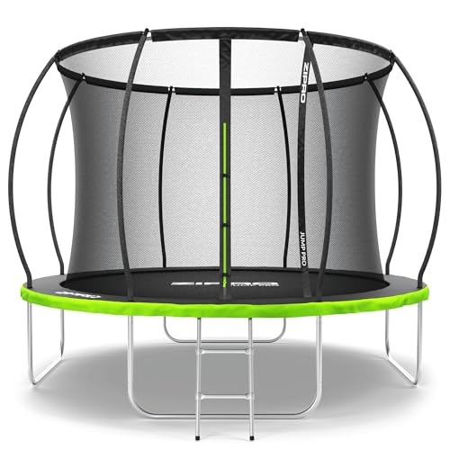 ZIPRO JumpPro Premium Trampolin Outdoor, Gartentrampolin für Kinder, mit Innennetz, Wetterfest, UV-Schutz, Einfache Montage, Belastbar bis 150 kg, Ø 252/312/374/435/496 cm ZIPRO JumpPro Premium Trampolin Outdoor, Gartentrampolin für Kinder, mit Innennetz, Wetterfest, UV-Schutz, Einfache Montage, Belastbar bis 150 kg, Ø 252/312/374/435/496 cm von ZIPRO