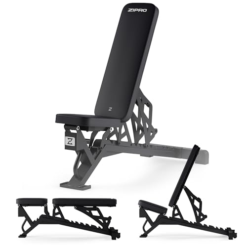 ZIPRO verstellbare Bank Nocardio, Hantelbank Belastung 350kg, Fitnessbank mit 8-Fach verstellbaren Rückenlehne, 3-Fach verstellbares Kissen, Trainingsbank für zu Hause oder Fitnessstudio, Sit Up Bank ZIPRO verstellbare Bank Nocardio, Hantelbank Belastung 350kg, Fitnessbank mit 8-Fach verstellbaren Rückenlehne, 3-Fach verstellbares Kissen, Trainingsbank für zu Hause oder Fitnessstudio, Sit Up Bank von ZIPRO