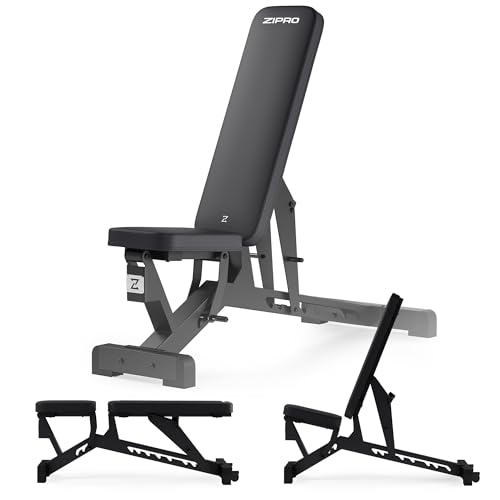 ZIPRO verstellbare Bank Pumpiron, Hantelbank Belastung 350kg, Fitnessbank mit 8-Fach verstellbaren Rückenlehne, Sitz 3-Fach Verstellbar, Trainingsbank für zu Hause oder Fitnessstudio, Sit Up Bank ZIPRO verstellbare Bank Pumpiron, Hantelbank Belastung 350kg, Fitnessbank mit 8-Fach verstellbaren Rückenlehne, Sitz 3-Fach Verstellbar, Trainingsbank für zu Hause oder Fitnessstudio, Sit Up Bank von ZIPRO