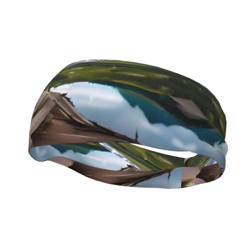 Modisches, sportliches Stirnband mit Gletscher-Nationalpark-Druck, für Damen und Herren, perfekt für alle sportlichen Aktivitäten von ZISHAK