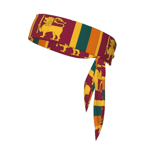 Sri Lanka Flaggen-Druck, bequemes, stilvolles Stirnband, doppelseitiges Sport-Bandana, verstellbares Sport-Stirnband von ZISHAK