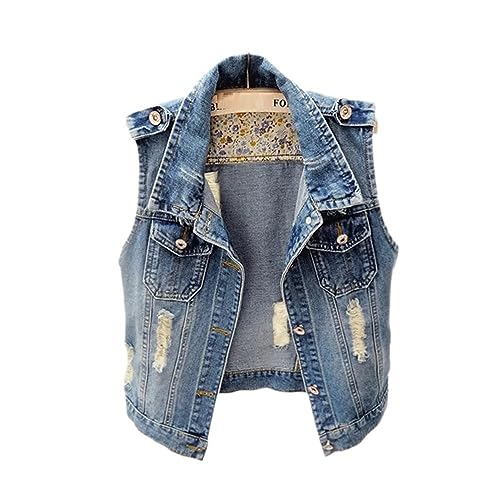 Damen-Jeanswesten – Übergröße, Dehnbar, Einreihig, Damen-Jeansjacke, Weste, Kurze Oberbekleidung, Große Größe, Ärmellos, Schmales Loch, Jeansjacken, Westen, Lässige Oberteile, 6Xl, Wie Abgeb Damen-Jeanswesten – Übergröße, Dehnbar, Einreihig, Damen-Jeansjacke, Weste, Kurze Oberbekleidung, Große Größe, Ärmellos, Schmales Loch, Jeansjacken, Westen, Lässige Oberteile, 6Xl, Wie Abgeb von ZISTRCBAO