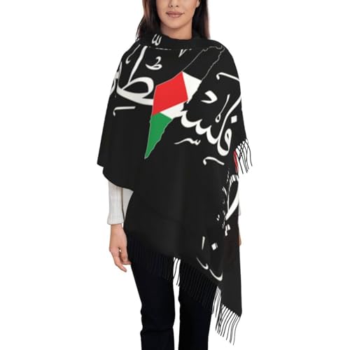 Damen-Strickponcho – Damen-Langschal Mit Palästina-Flagge Und Karte, Damen-Winter-Quastenschal, Schal Mit Palästinensischem Schwarzen Muster, Warmes Herbst-Winter-Geschenk Für Ihre Familie, Wie A Damen-Strickponcho – Damen-Langschal Mit Palästina-Flagge Und Karte, Damen-Winter-Quastenschal, Schal Mit Palästinensischem Schwarzen Muster, Warmes Herbst-Winter-Geschenk Für Ihre Familie, Wie A von ZISTRCBAO