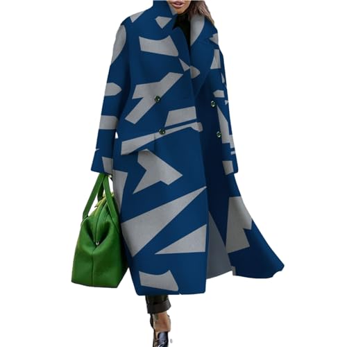 Langer Trenchcoat Aus Wolle Für Den Winter Für Damen – Lässiger, Langer, Zweireihiger Dufflecoat Mit Revers, Drapierter Wollmantel In Blau Und Grau, Farblich Passende Taschenjacken Aus Wolle, Wie Langer Trenchcoat Aus Wolle Für Den Winter Für Damen – Lässiger, Langer, Zweireihiger Dufflecoat Mit Revers, Drapierter Wollmantel In Blau Und Grau, Farblich Passende Taschenjacken Aus Wolle, Wie von ZISTRCBAO