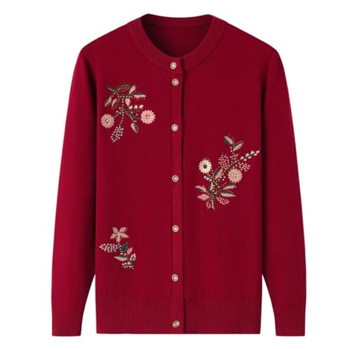 ZISTRCBAO Mutter-Strickjacke – Oma Langarm-Rundhalsausschnitt, Einreihiges Oberteil, Mutter-Stickerei-Pullover Mittleren Alters, Ältere Herbst-Winter-Strickjacke, Mantel In Übergröße, Grün, XXL ZISTRCBAO Mutter-Strickjacke – Oma Langarm-Rundhalsausschnitt, Einreihiges Oberteil, Mutter-Stickerei-Pullover Mittleren Alters, Ältere Herbst-Winter-Strickjacke, Mantel In Übergröße, Grün, XXL von ZISTRCBAO