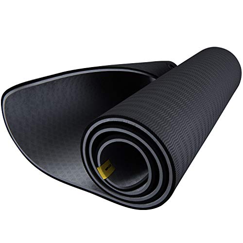 ZIVA Extra Thick Non-Slip TPE Grade Yoga Mat - Non Toxic, Eco Friendly, Portable Exercise Mat for Pilates, Core & Strength Training – 5 mm., Black von ZIVA