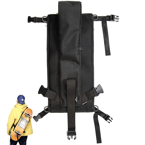 Skateboard Tasche mit Geheimtaschen, wasserdichter Skateboard-Rucksack, verstellbar mit verschiedenen Fächern, Skateboard-Zubehör; Skateboard-Gurt, Skateboard-Tragetasche; Skateboard Schulterträger von ZIZLAND