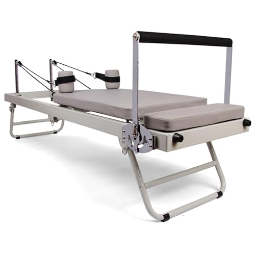 Foldable Pilates Reformer Machine Home - Einstellbares Bett für Krafttraining - Yoga -Übungsausrüstung, perfekt für Pilates -Liebhaber Beige von ZJDYDY