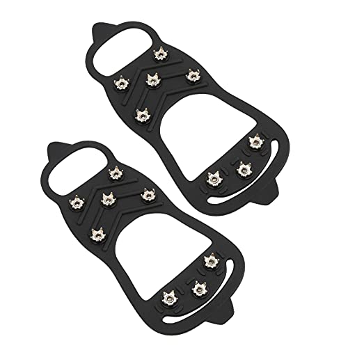 8Tooth Outdoor Snow Walking Nagel-Steigeisen, rutschfeste Schuhspikes-Abdeckungen, Silikon + Edelstahl, M: 3540, L: 4146, Geeignet für Bergsteigen, Wandern, Aktivitäten, Einfach von ZJchao