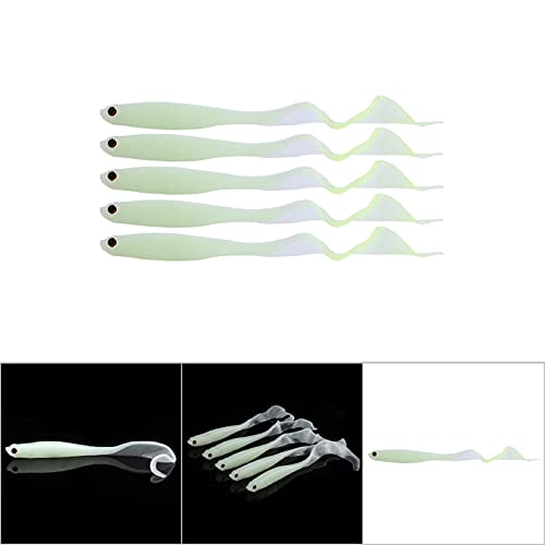 Angeln Weiche Kunststoffköder, Weiche Kunststoffköder PVC Künstliche Weiche Angelköder 5 Stück 13 cm Bass Jigs Fischköder Tackle Bass Snakehead Forelle (Leuchtend) von ZJchao