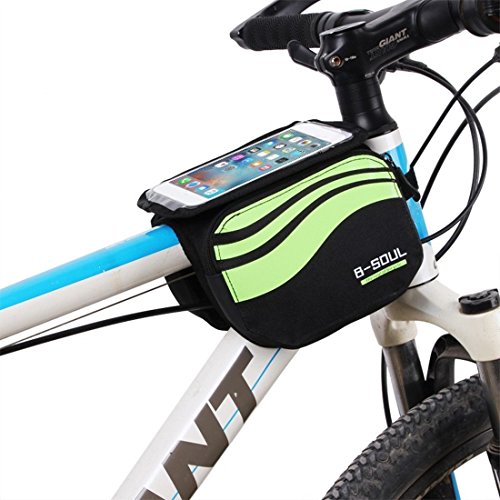 Fahrradtasche Fahrrad Rahmentasche, Fahrrad Schnalle Tasche Fahrrad Lenkertasche mit 3 Taschen für Mountain Bike, Fahrrad Handy Tasche mit klaren PVC-Schirm passend von ZJchao