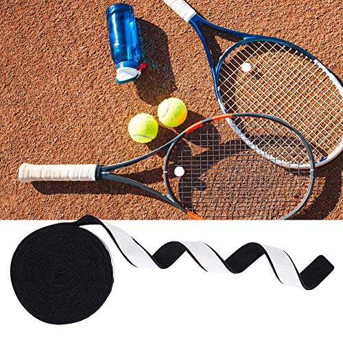 ZJchao Tennisschläger-Griffband, 10 M, Polyesterfaser, Schweißabsorption, rutschfest, Badmintonschläger-Griffband, Tennis-Griffband, Pickleball-Griff mit Atmungsaktivem, (Black) von ZJchao