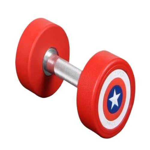 Hantel Captain America Kurzhantel-Set For Herren Und Damen, Heim-Hantel Mit Reiner Stahlbeschichtung, Einzeln (2,5 Kg ~ 50 Kg) Dumbell (Color : Red, Size : 2.5kg) von ZKSXSM