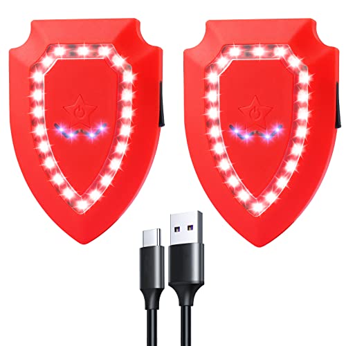 ZLCBBD Blinklicht Schulranzen-LED USB Blinklicht Kinder Schulranzen Reflektor Sicherheitslicht für Schultaschen Rucksäcke Joggen Camping Hundespaziergang Kajakfahren Kleidung Anclipsen 2 Stück von ZLCBBD