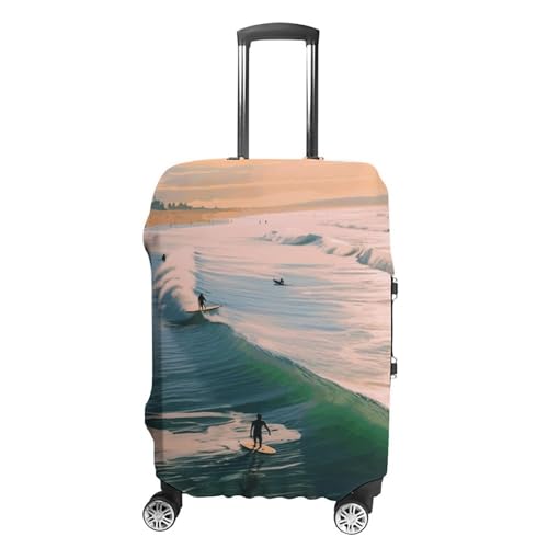 ZLFDSKGY Waschbare Gepäckabdeckung, Strand-Surf-Druck, Gepäckabdeckung, Schutz, elastischer Koffer-Schutz, kratzfest, Kofferabdeckung für Gepäckgröße, Strand Surf, XL von ZLFDSKGY