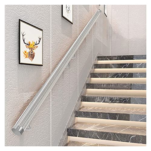 Klarer Acryl-Handlauf für Treppen – rutschfeste transparente Kristall-Innentreppenhandläufe für Zuhause, Kindergarten, Korridor, Geländer, Dachboden, Treppenhandlauf, komplettes Kit (Größe: 2 m (6,5 von ZLSPON