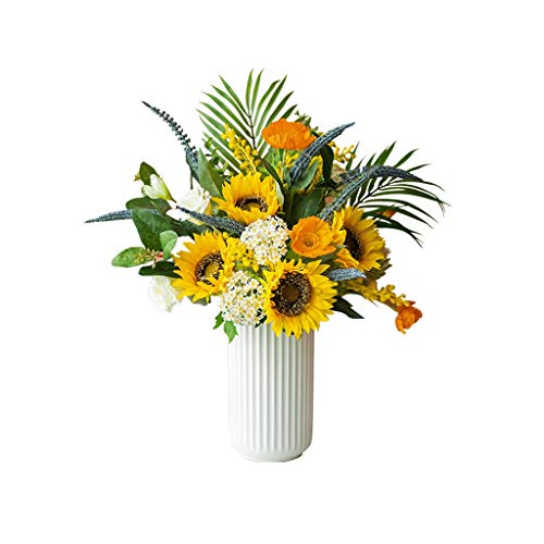 Künstliche Blume im Topf, künstliche Blume, Sonnenblumen-Simulationsstrauß, künstliche Blume für Wohnzimmer, Boden, Blumen-Set, mit Blumenstrauß, Dekoration, künstliche Pflanze, Blumenarrangement von ZLSPON