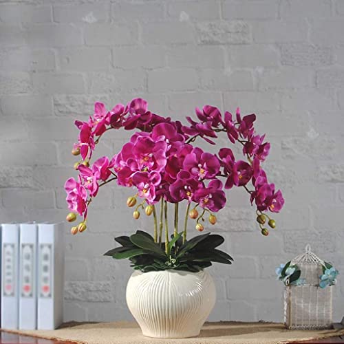 ZLSPON Künstliche Blume, Phalaenopsis, künstliche Blume mit weißer Vase, Kunststoffblume für Hochzeit, Party, Tischdekoration, künstliche Blumendekoration, Heimdekoration Bright Day von ZLSPON