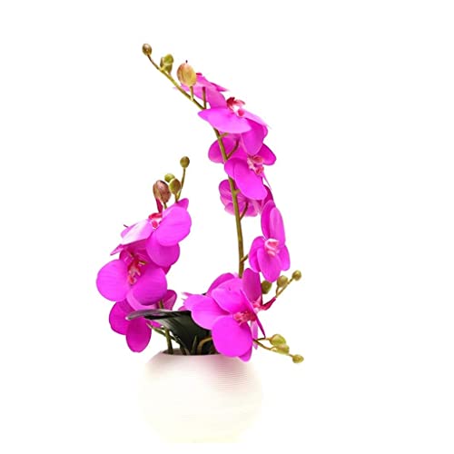 ZLSPON Künstliche Blume, Phalaenopsis, künstliche Blumenkunst mit Keramikvase, gefälschtes Blumenset für Zuhause, Büro, Hochzeit, Party, Dekoration, Heimdekoration Bright Day von ZLSPON