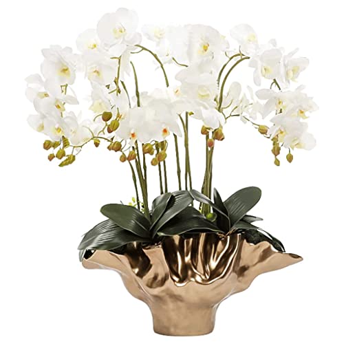 ZLSPON Künstliche Blumen, künstliche Orchideen, dekorative Orchideen, künstliches Herzstück, große künstliche Orchideen, künstliche Topfpflanzen, künstliche Blumen-Set Bright Day von ZLSPON