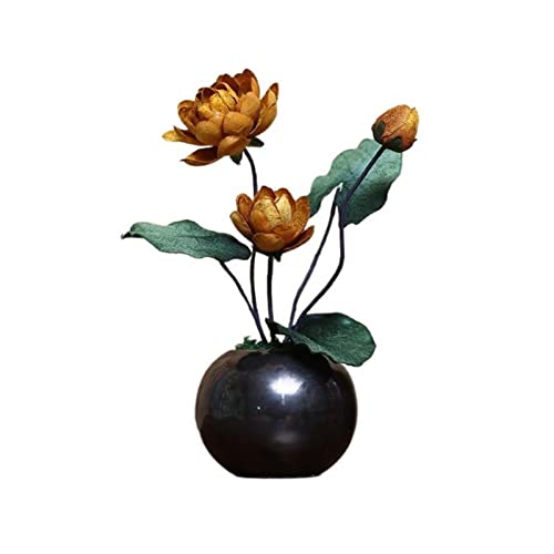 ZLSPON Künstliche Blumen gefälschte Blume Zen Lotus Simulation Blumengürtel Vase Wohnzimmer künstliche Blumendekoration Ornamente bieten Blumenstrauß gefälschte Blumen Bright Day von ZLSPON