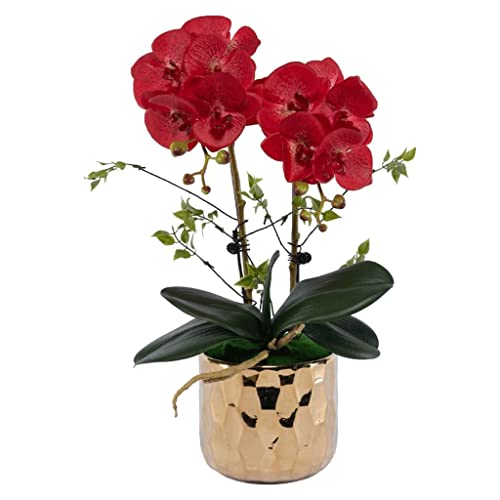 ZLSPON Künstliche Orchideen, künstliche Phalaenopsis-Blumen mit Topf, halten die Blütenblätter voll und weich. Künstliche Blumen bleiben schön frisch Bright Day von ZLSPON